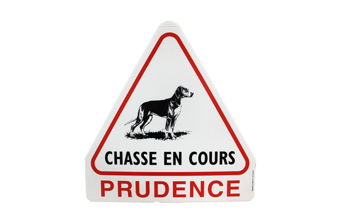 panneau chasse en cours prudence