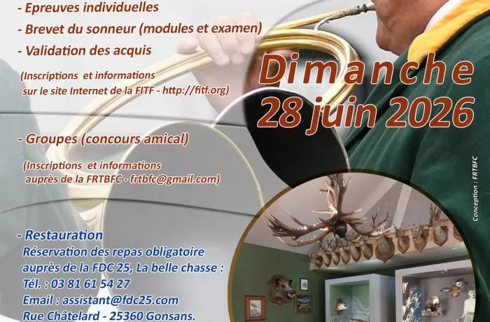 Gonsans accueille le Concours Fédéral Régional de trompe de chasse